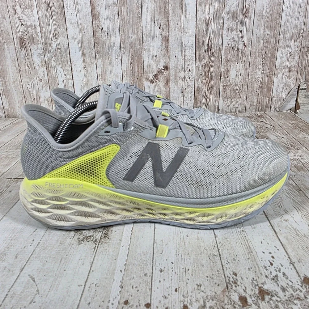 New Balance Fresh Foam More v2 Grey Neon Yellow Running Shoes WMORGY2 Womens 12